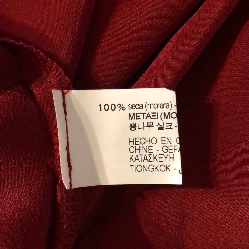 Zara Basic Collared Silk Blouse Top - image 7